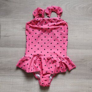 MINI RODINI girls polka dot swimsuit one piece pink 5 6 beach designer ruffle